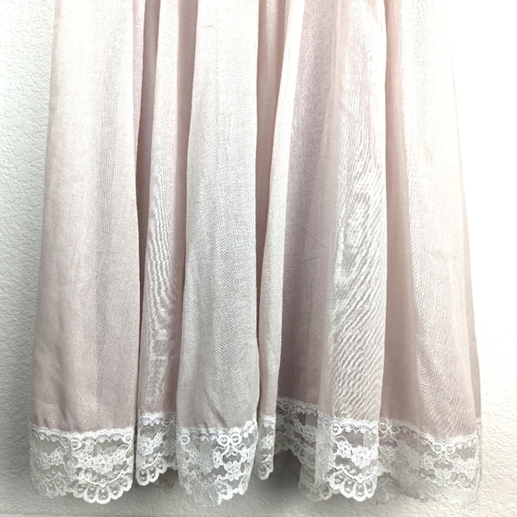 Gunne Sax Vintage Pastel Sheer Lace Button-Up Midi Girlhood Blouson Dress Size 5 - Picture 8 of 16